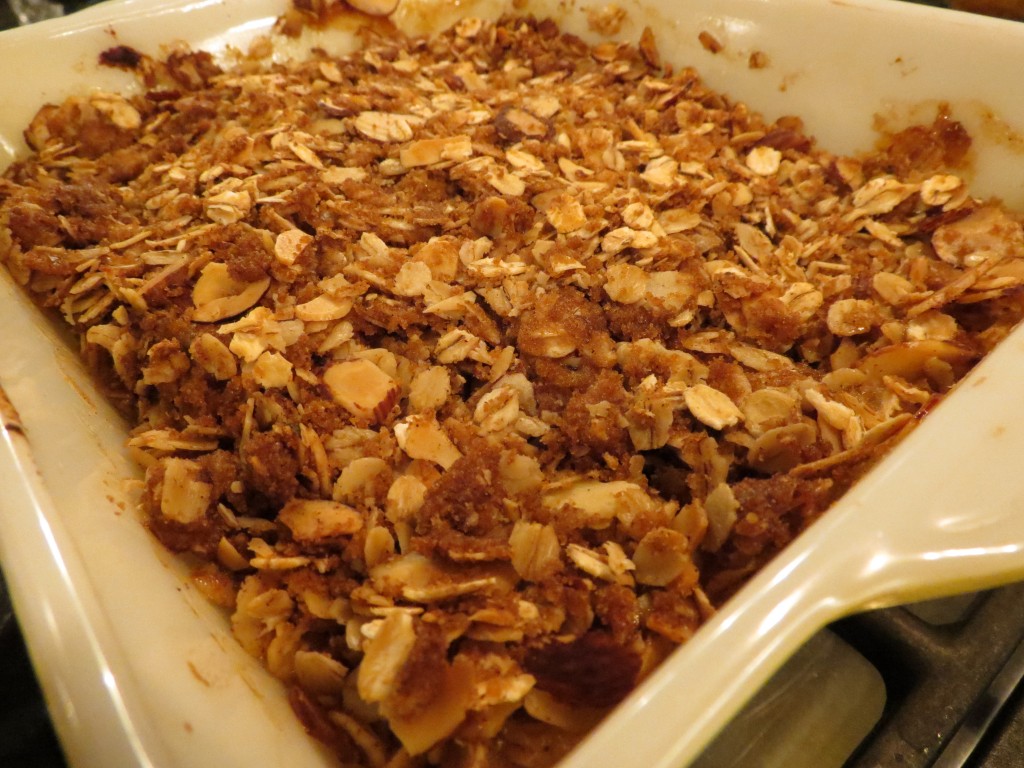 Apple sauced apple crisp, to finish a perfect meal.  Sooo, so good.