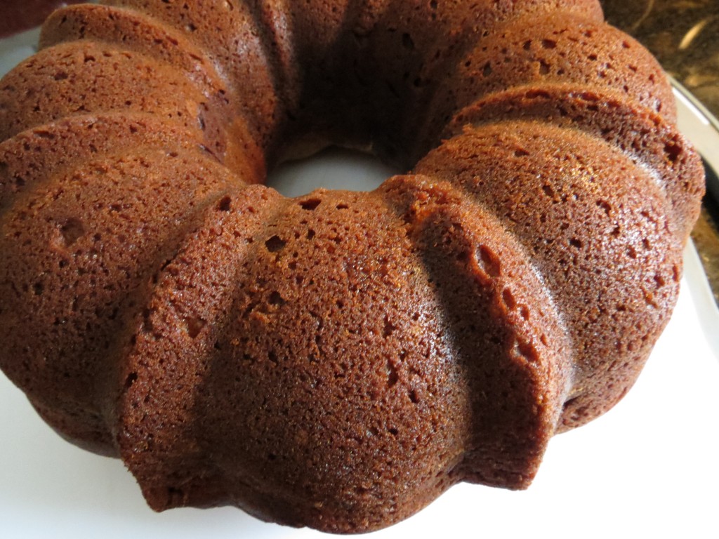 This gorgeous concoction just fell right out of its bundt pan with no effort.  I love it when that happens.