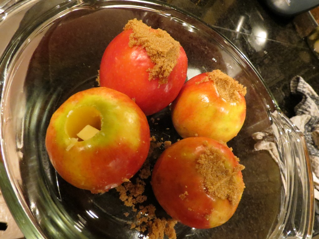 Here are the prepared apples.  I've halved the recipe, though leftovers served cold also taste great the next day.