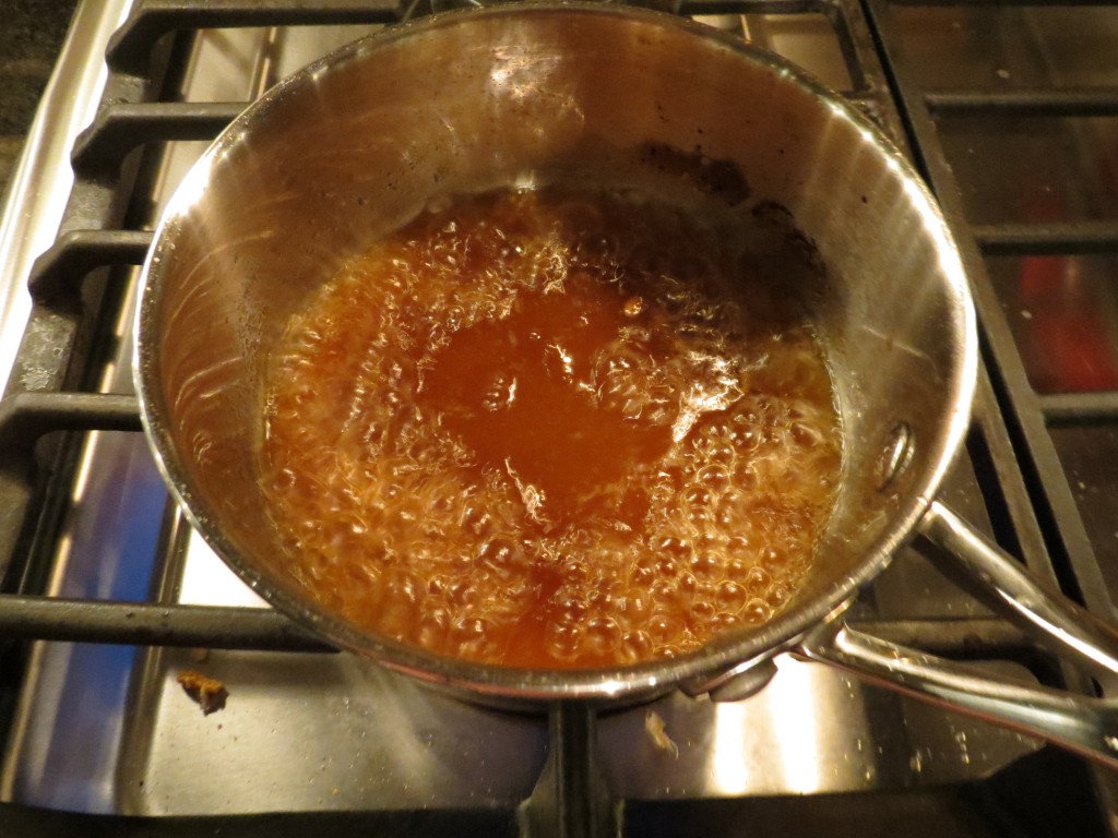 This caramel sauce is easy to make, though don't turn your back for a moment because it takes only an instant to burn, and given that you're using one cup of Calvados for the sauce, I guarantee you would cry if that happened.