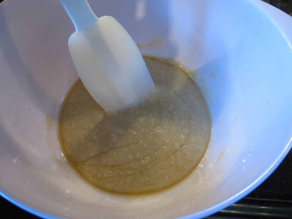 Adding the hot brown butter smooths out the batter, giving it a softer, more liquid consistency.