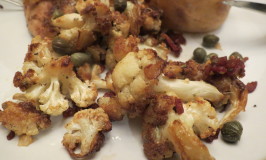 Pan Roasted Cauliflower with Pancetta and Capers